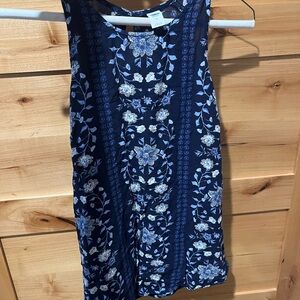 Old Navy Navy Floral Tank Top